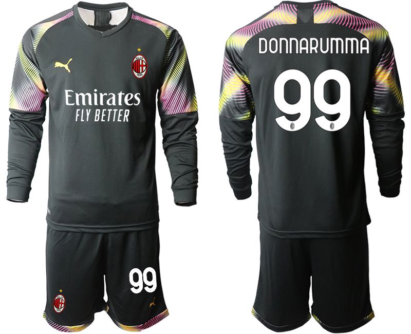 Men 2020-2021 club AC Milan black goalkeeper Long sleeve #99 Soccer Jerseys->ac milan jersey->Soccer Club Jersey